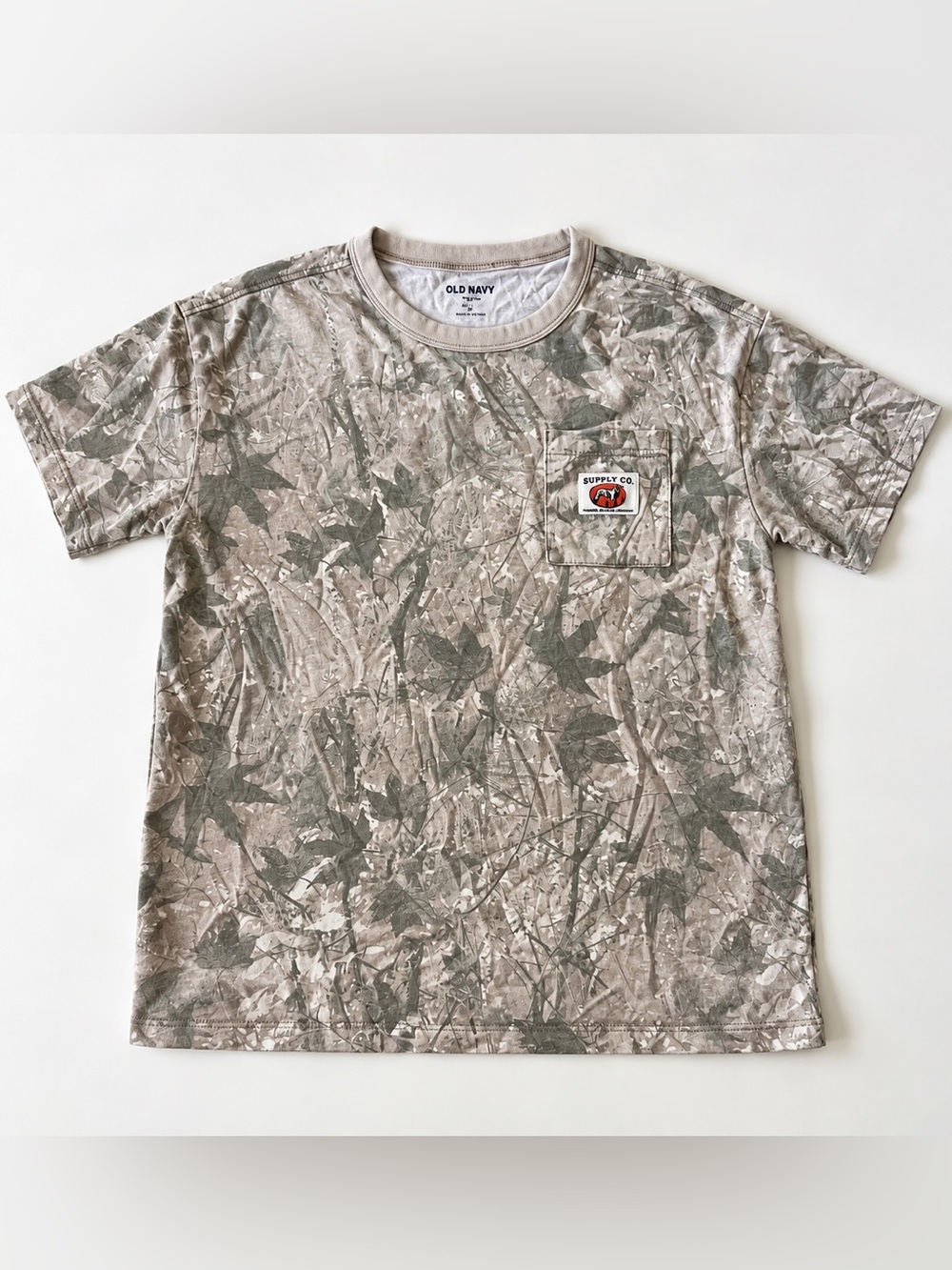 Old Navy Supply Co. Camo T-Shirt Youth L 10-12 Oversized Pocket